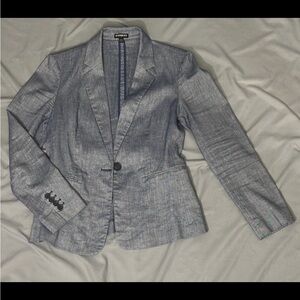 Express Charcoal Blazer with Button Accents